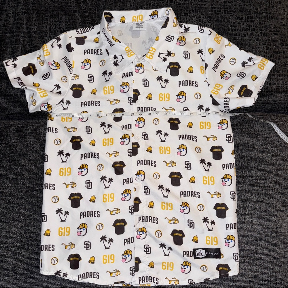 White San Diego Padres Hawaiian Button-Up Shirt